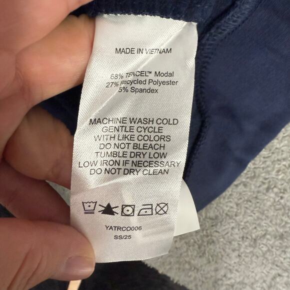 Quince SuperSoft Fleece Crew, Navy, M - Picture 3 of 4